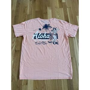 Salt life aloha orange‎ burn out t-shirt men's size large